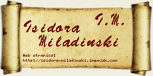 Isidora Miladinski vizit kartica
